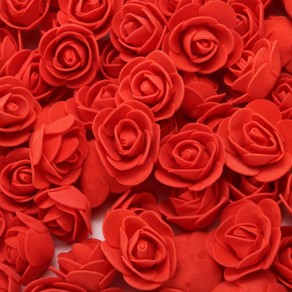 100PCS Artificial Rose Flowers Red Foam Roses Fake Roses DIY Decoration for Wedding Party Decoration Crafts