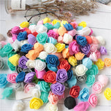 100PCS Artificial Rose Flowers Red Foam Roses Fake Roses DIY Decoration for Wedding Party Decoration Crafts - Close-Up Angle