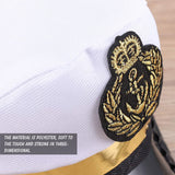 Halloween Captain Sailors Hat White Captain Hat Dog Cat Puppy Sailor for Halloween Party Cosplay Costume - Side View