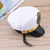 Halloween Captain Sailors Hat White Captain Hat Dog Cat Puppy Sailor for Halloween Party Cosplay Costume