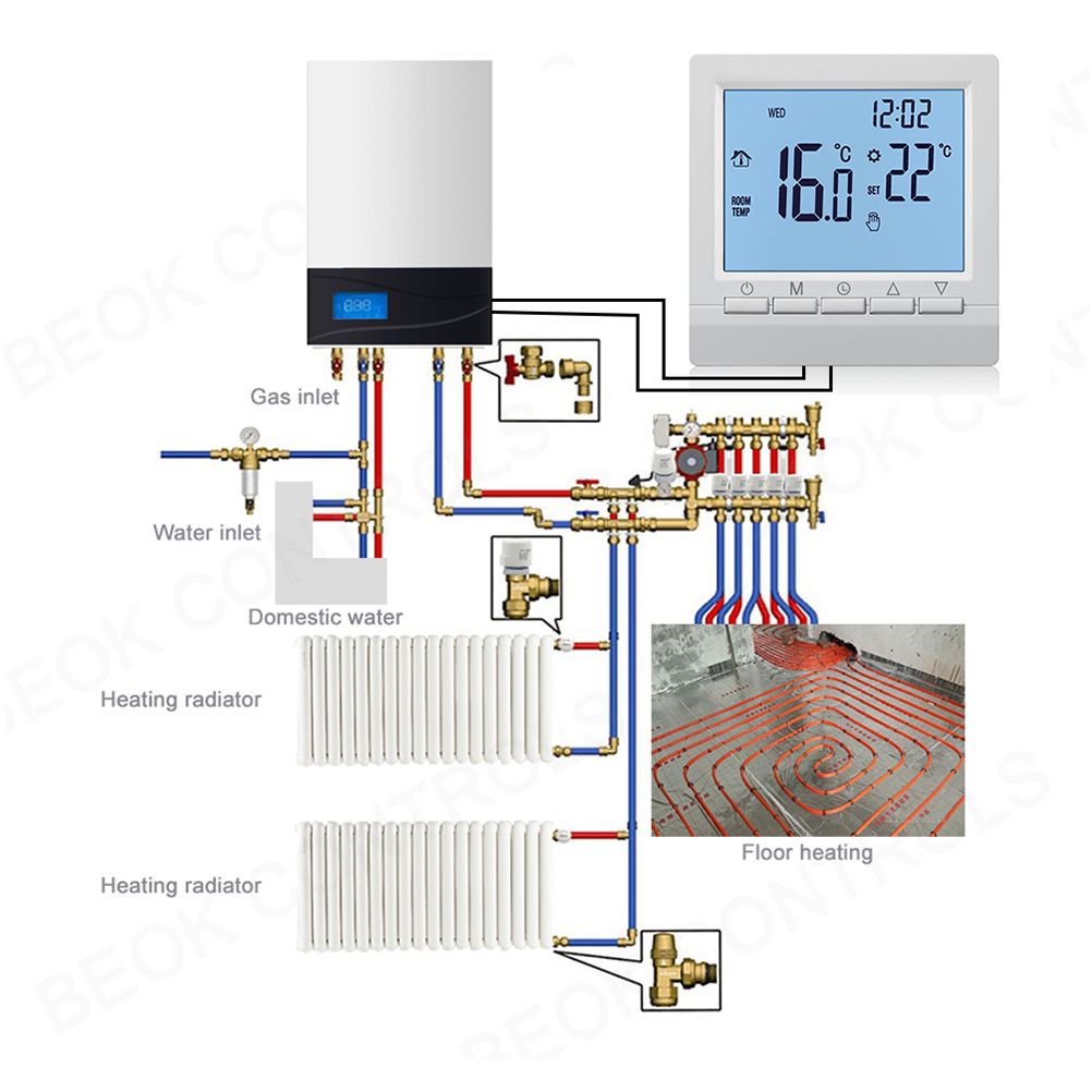 Electronic Digital Thermostat with LCD Display Wall Mounted Smart Thermostat Floor Heating Temperature Controller
