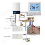 Electronic Digital Thermostat with LCD Display Wall Mounted Smart Thermostat Floor Heating Temperature Controller - 45-Degree Angle