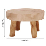 Indoor Plant Stand Wood Mini Flowerpot Stand Wood Stool Wooden Flowerpot Holder - Front View