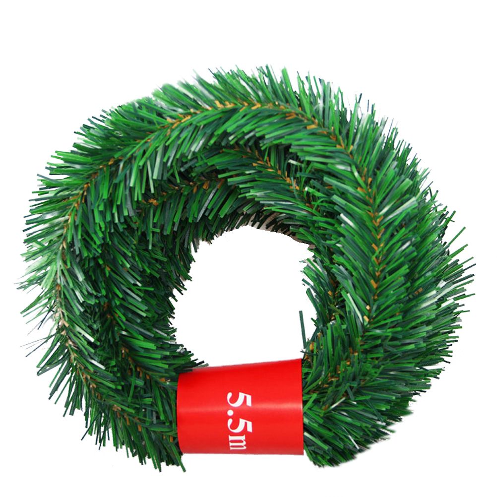 5.5M Pine Christmas Garland Green Artificial Christmas Tree Rattan Garland Pack Christmas Pine Wall Garden Decoration