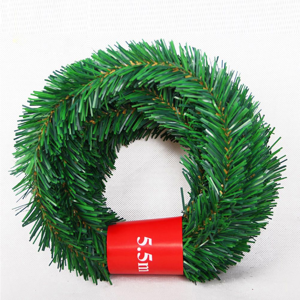 5.5M Pine Christmas Garland Green Artificial Christmas Tree Rattan Garland Pack Christmas Pine Wall Garden Decoration