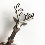 Deer Head Bottle Opener Portable Deer Bottle Opener Retro Key Pendant - Top-Down View