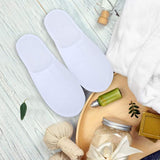 12 Pairs Disposable Spa Slippers for Men Women Non Slip Closed Toe Spa Slippers for Hotel Home Travel - Front View