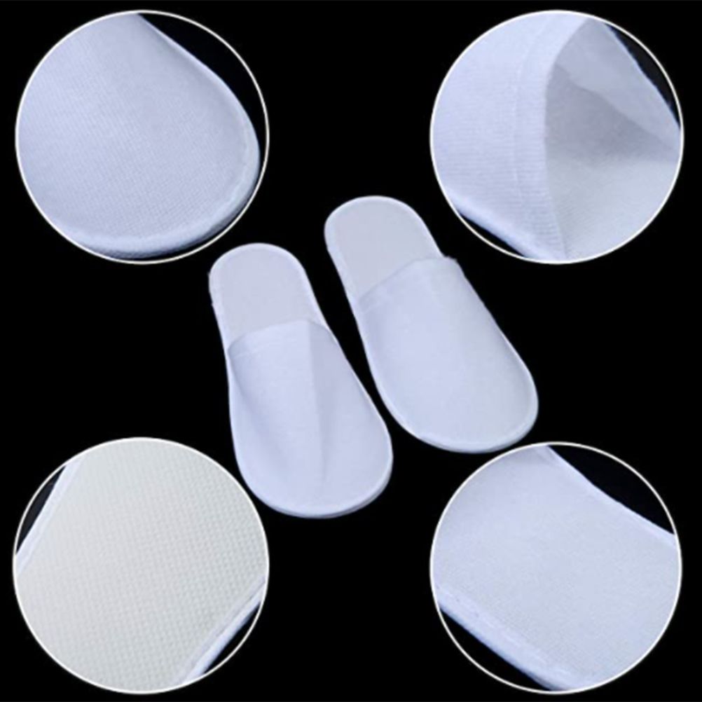 12 Pairs Disposable Spa Slippers for Men Women Non Slip Closed Toe Spa Slippers for Hotel Home Travel