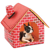 Portable Cat Puppy Home Red Brick Pet Dog House Warm And Cozy Cat Bed Dog Kennel House