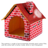 Portable Cat Puppy Home Red Brick Pet Dog House Warm And Cozy Cat Bed Dog Kennel House
