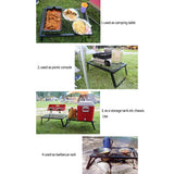 Folding Campfire Grill Heavy Duty Steel Grate Portable Over Fire Camping Grill for Outdoor Open Flame Cooking - Low Angle