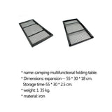 Folding Campfire Grill Heavy Duty Steel Grate Portable Over Fire Camping Grill for Outdoor Open Flame Cooking - Extra Image