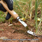 Hand Weeding Fork Manual Weed Extractor Stainless Steel Grass Remover with Long Prongs and Ergonomic Handle - Extra Image