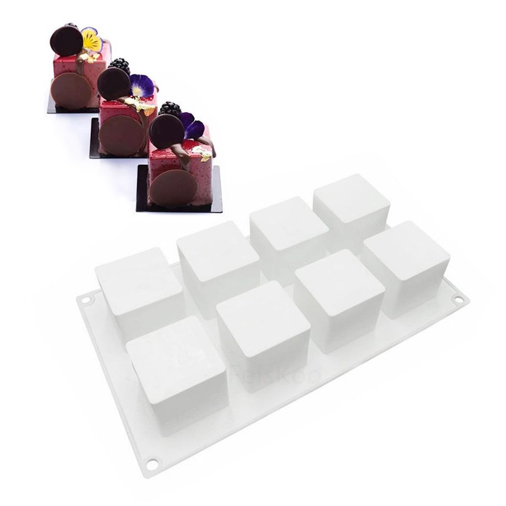 8 Grids Silicone Mold Cavities Baking Tray Non Stick Cake Mould