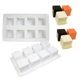 8 Grids Silicone Mold Cavities Baking Tray Non Stick Cake Mould - Side View