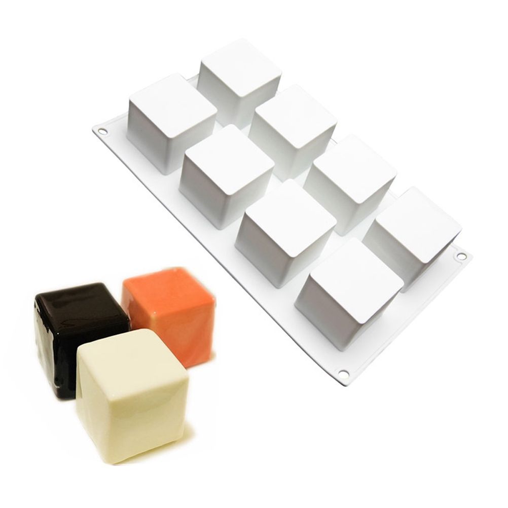 8 Grids Silicone Mold Cavities Baking Tray Non Stick Cake Mould