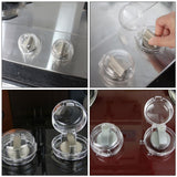 6Pcs Clear Stove Knob Safety Covers Child Safety Guards Heat Resistant Child Proof Lock for Oven Stove Top Gas Range - 45-Degree Angle