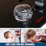 6Pcs Clear Stove Knob Safety Covers Child Safety Guards Heat Resistant Child Proof Lock for Oven Stove Top Gas Range