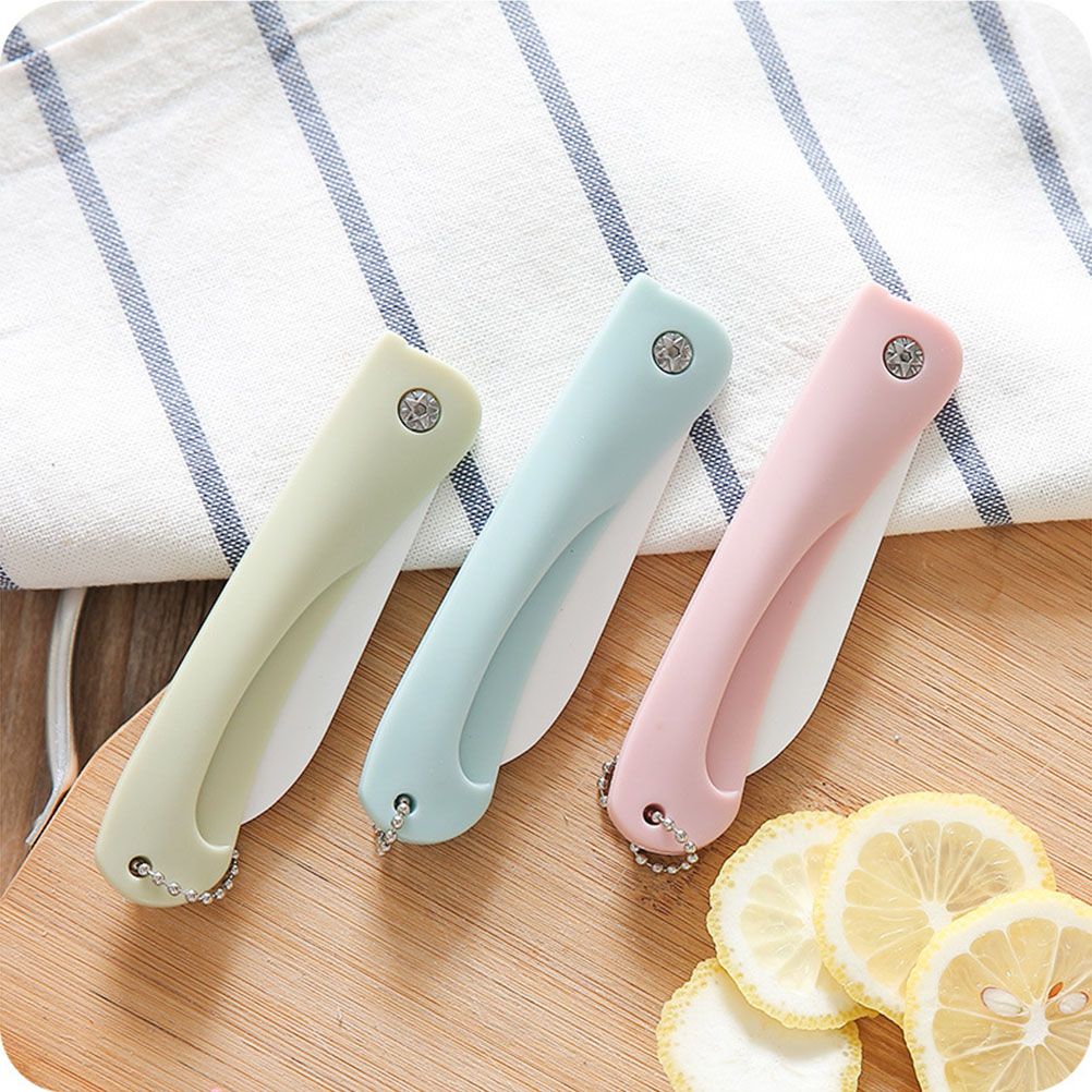 Portable Foldable Fruit Paring Knife Household Kitchen Ceramic Fruit Knife