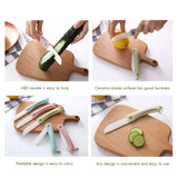 Portable Foldable Fruit Paring Knife Household Kitchen Ceramic Fruit Knife - Side View
