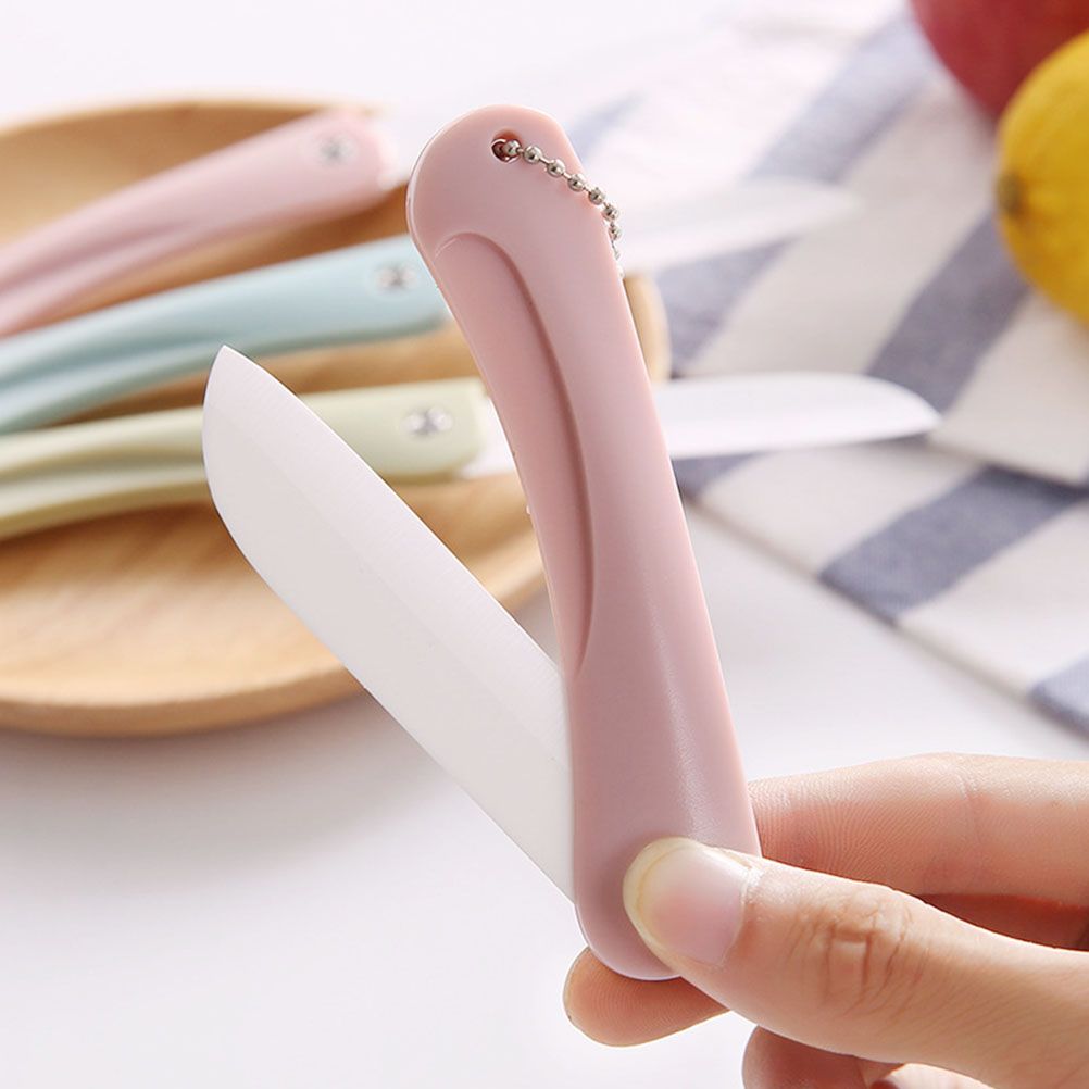 Portable Foldable Fruit Paring Knife Household Kitchen Ceramic Fruit Knife