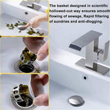 Universal Wash Basin Bounce Drain Filter Kitchen Bathroom Strainer Sink Drain Stopper - Top-Down View