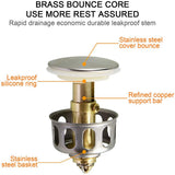 Universal Wash Basin Bounce Drain Filter Kitchen Bathroom Strainer Sink Drain Stopper - 45-Degree Angle