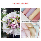 20 Sheets Waterproof Floral Wrapping Paper Sheets Fresh Flowers Bouquet Gift Packaging Wrapping Paper Sheets - Side View
