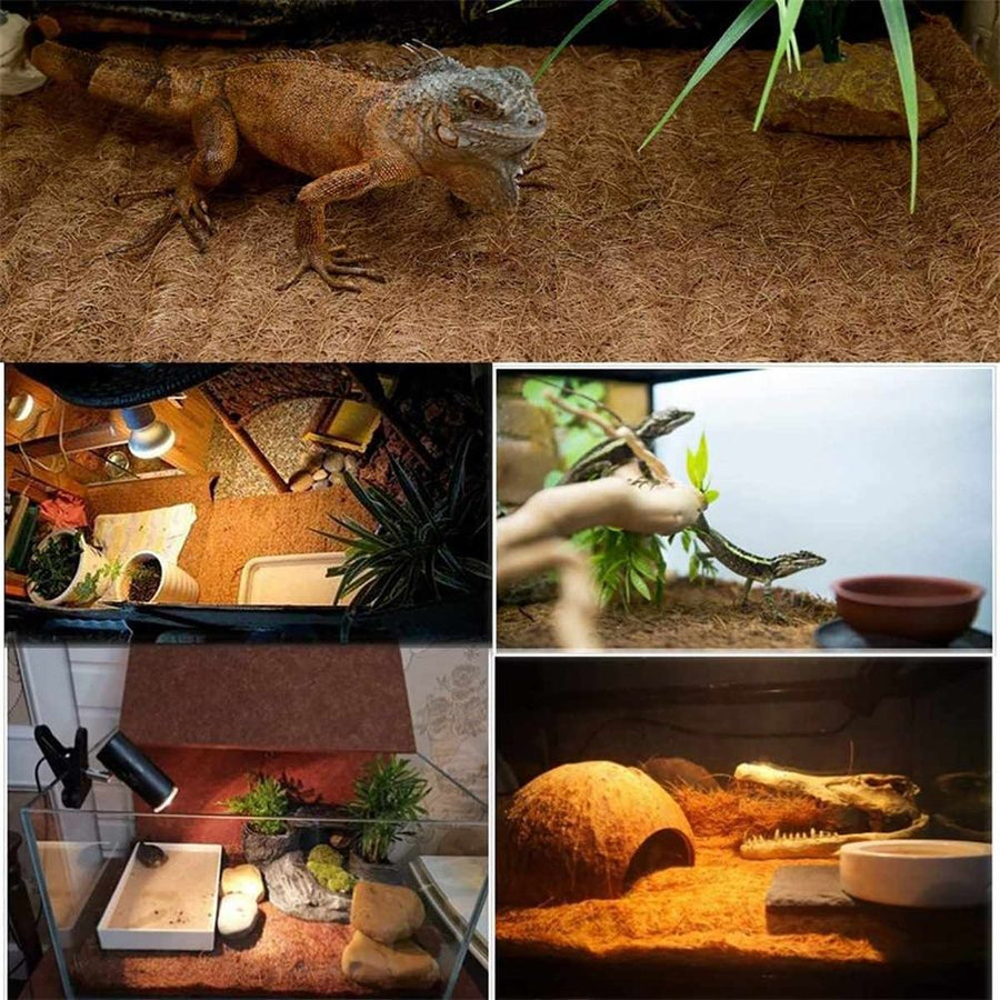 Reptile Mat Coconut Fiber Turtles Pet Mat Habitat Carpet Mat Substrate for Lizards Turtles Snakes Iguana