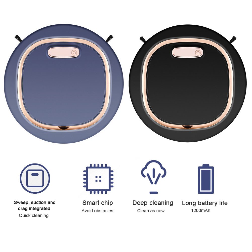 3 In 1 Intelligent Robot Vacuum Cleaner 1200 mAh Battery Suction Vacuum Cleaner Robot for Floors Pet Hair Dust