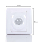 220V Automatic Infrared PIR Body Motion Sensor Switch Wall Mount LED Night Light - Front View