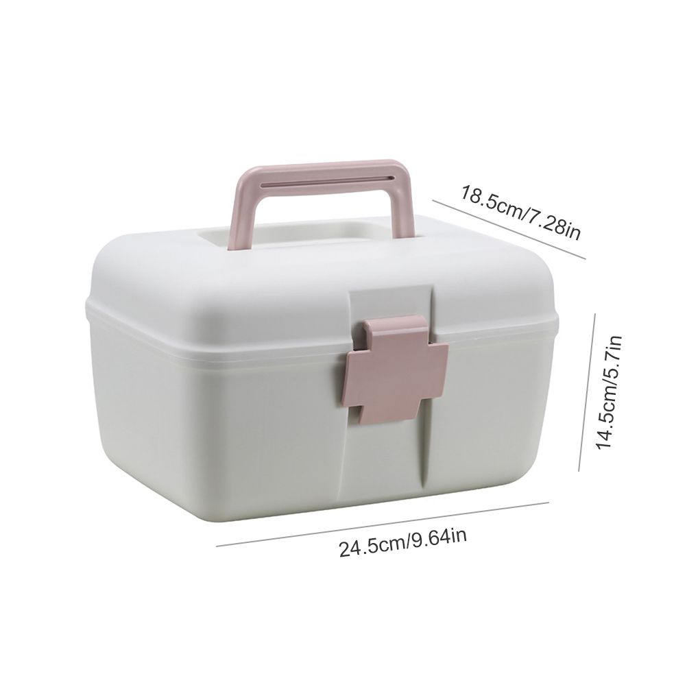 First Aid Kit 2 Layer Medicine Box Portable Emergency Medicine Box for Home Office