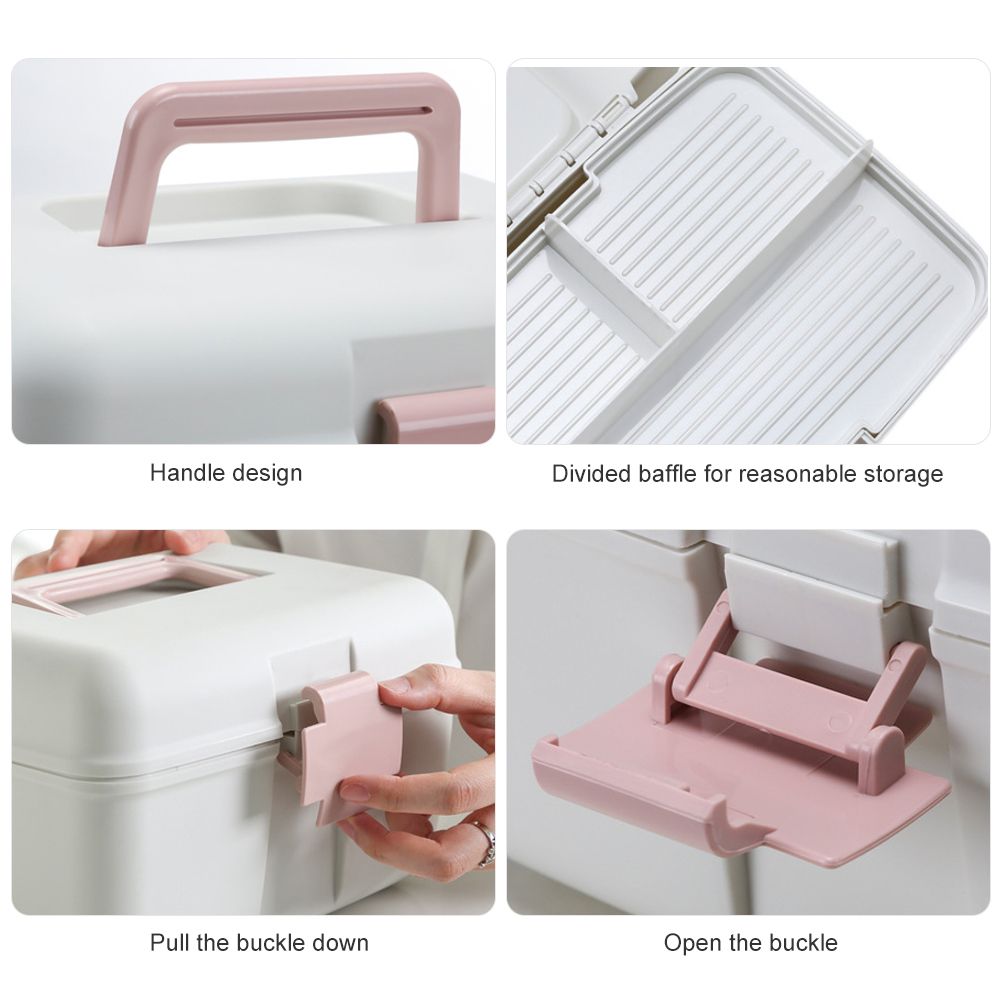 First Aid Kit 2 Layer Medicine Box Portable Emergency Medicine Box for Home Office