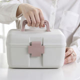 First Aid Kit 2 Layer Medicine Box Portable Emergency Medicine Box for Home Office - Rear View