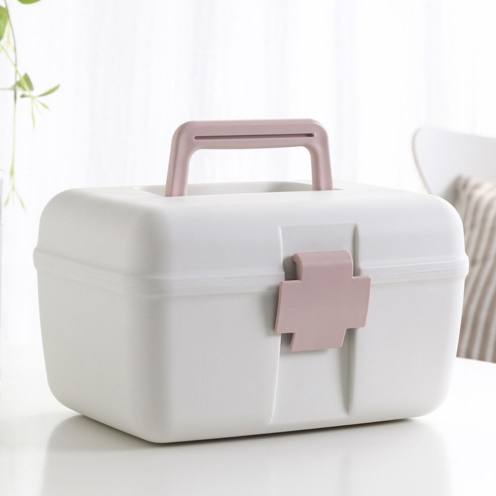 First Aid Kit 2 Layer Medicine Box Portable Emergency Medicine Box for Home Office