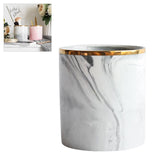 Nordic Desktop Marble Storage Tank Ceramic Cosmetic Brush Pen Holder Tableware Storage Holder Home Office Kitchen