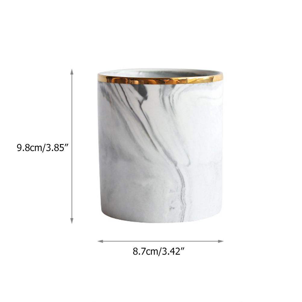 Nordic Desktop Marble Storage Tank Ceramic Cosmetic Brush Pen Holder Tableware Storage Holder Home Office Kitchen