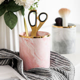 Nordic Desktop Marble Storage Tank Ceramic Cosmetic Brush Pen Holder Tableware Storage Holder Home Office Kitchen