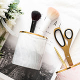 Nordic Desktop Marble Storage Tank Ceramic Cosmetic Brush Pen Holder Tableware Storage Holder Home Office Kitchen