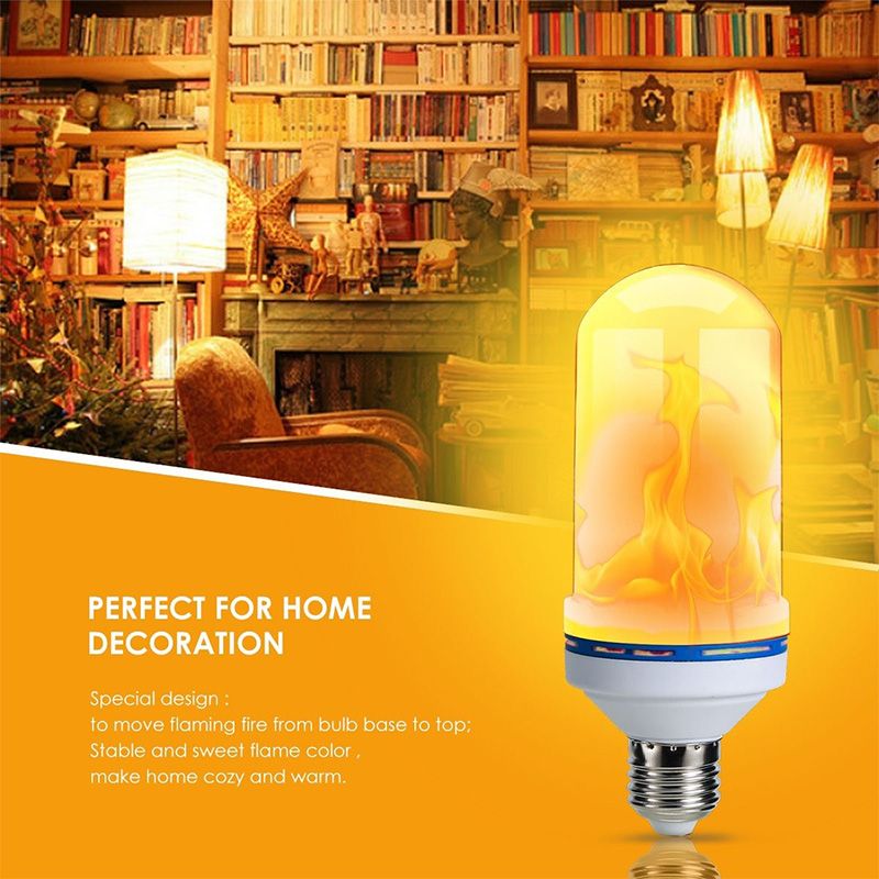 LED E27 360° Flame Flickering Effect Light Bulb Decorative Holiday Lamp