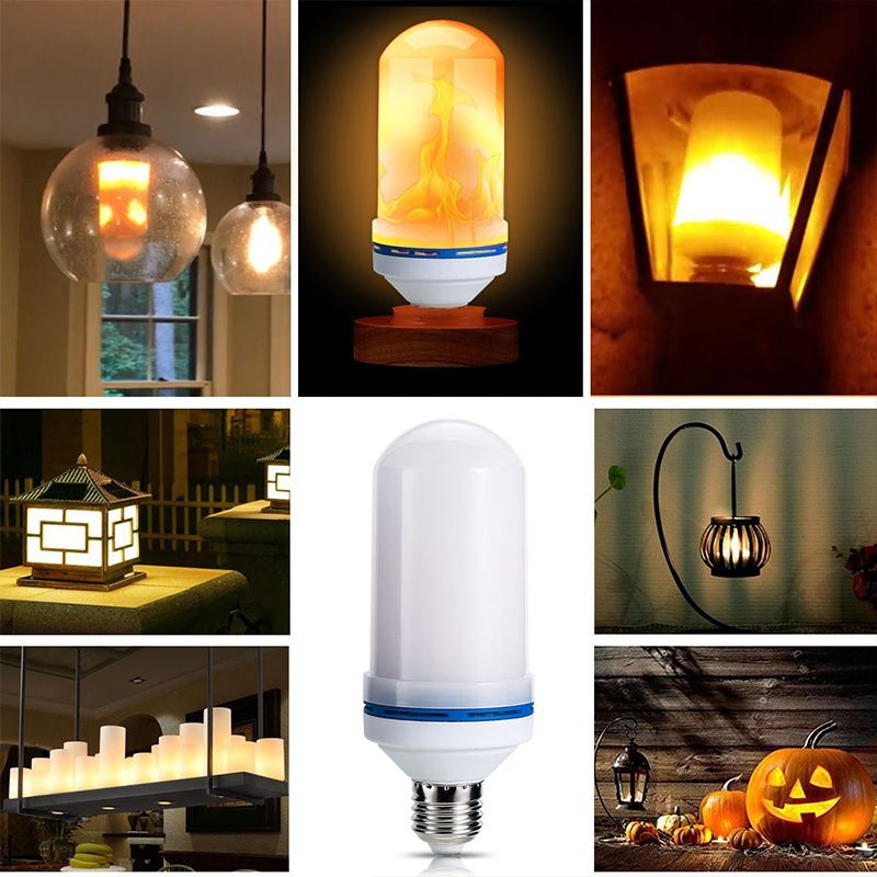 LED E27 360° Flame Flickering Effect Light Bulb Decorative Holiday Lamp