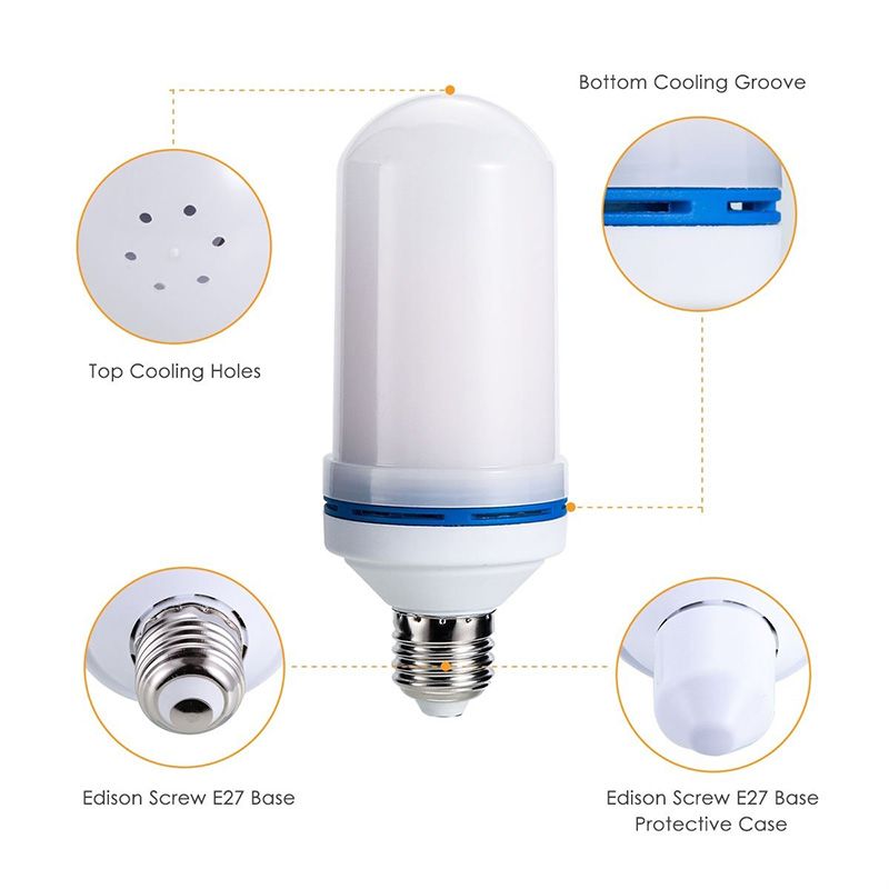 LED E27 360° Flame Flickering Effect Light Bulb Decorative Holiday Lamp
