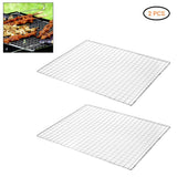 2Pcs Grill Mesh Mats Stainless Steel Non Stick Mesh Grill Mats Back Grids for Grilling Meat Vegetable Seafood