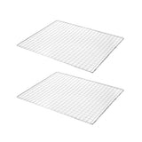 2Pcs Grill Mesh Mats Stainless Steel Non Stick Mesh Grill Mats Back Grids for Grilling Meat Vegetable Seafood - Front View