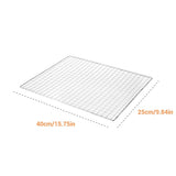 2Pcs Grill Mesh Mats Stainless Steel Non Stick Mesh Grill Mats Back Grids for Grilling Meat Vegetable Seafood - Side View