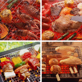 2Pcs Grill Mesh Mats Stainless Steel Non Stick Mesh Grill Mats Back Grids for Grilling Meat Vegetable Seafood