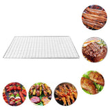 2Pcs Grill Mesh Mats Stainless Steel Non Stick Mesh Grill Mats Back Grids for Grilling Meat Vegetable Seafood - Close-Up Angle