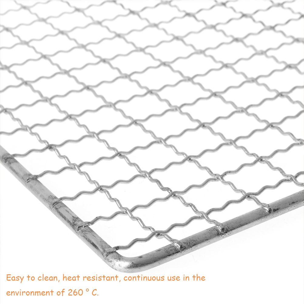2Pcs Grill Mesh Mats Stainless Steel Non Stick Mesh Grill Mats Back Grids for Grilling Meat Vegetable Seafood