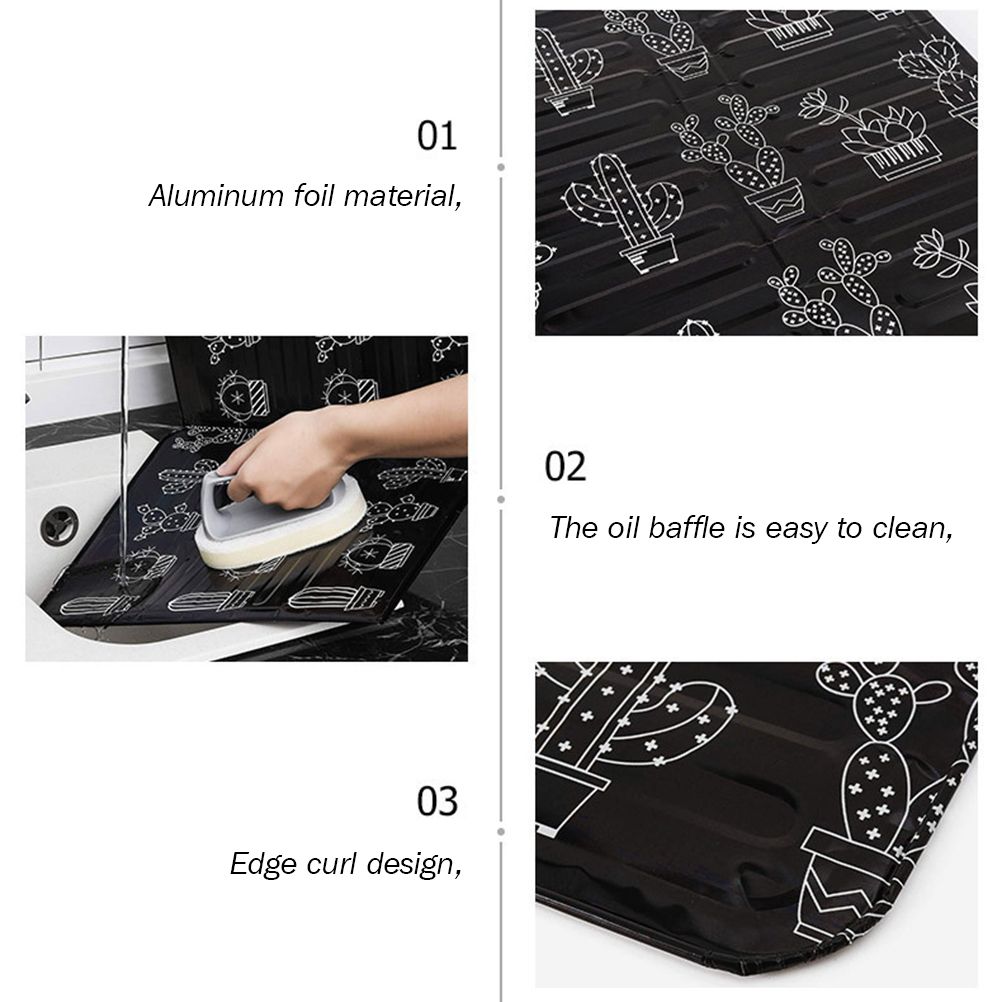 Folding Oil Splatter Shield Splash Proof Panels Gas Stove Shield for Kitchen