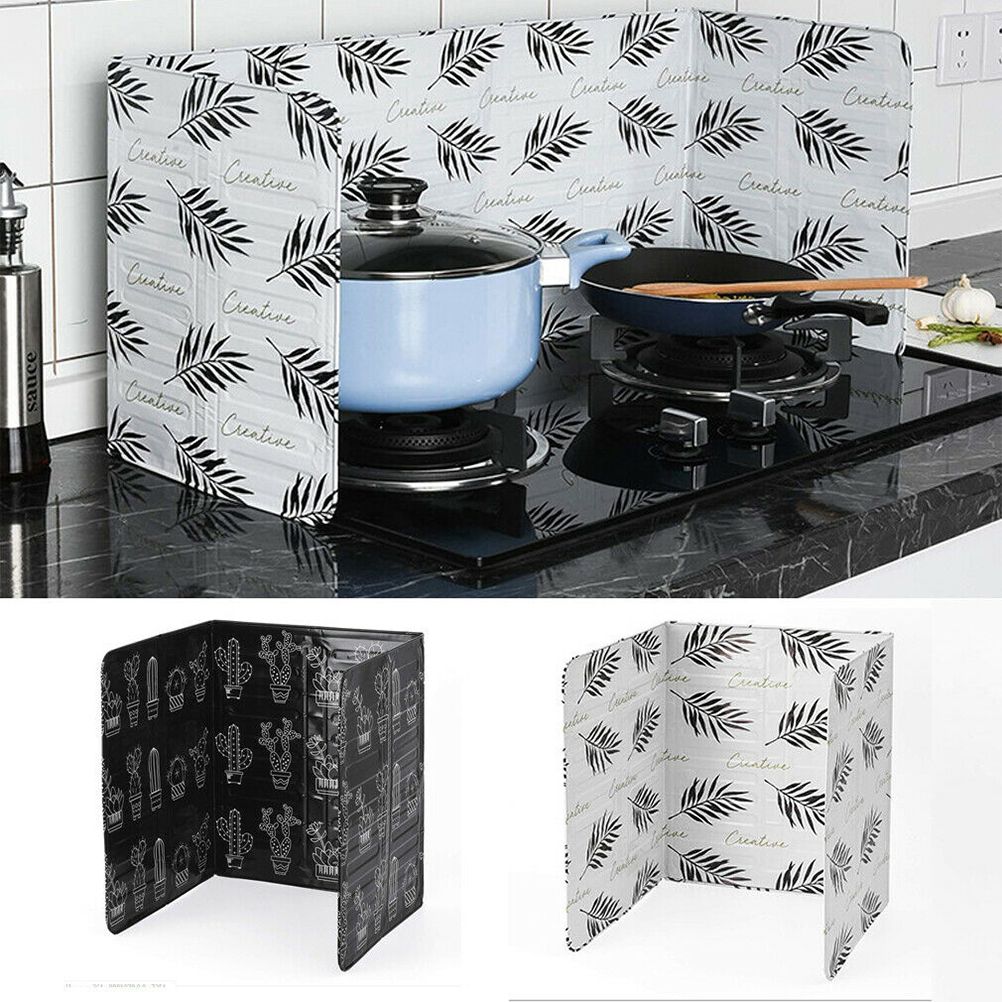 Folding Oil Splatter Shield Splash Proof Panels Gas Stove Shield for Kitchen